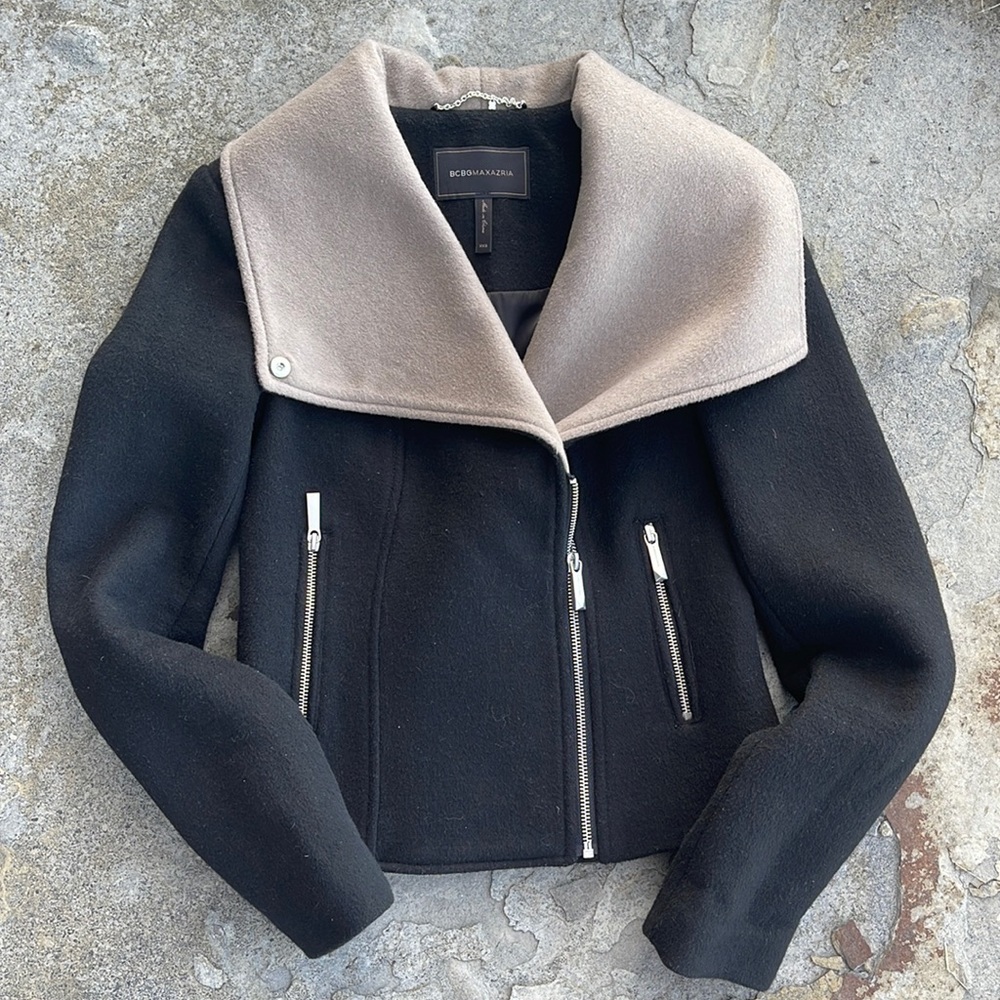 BCBG Wool Moto Jacket